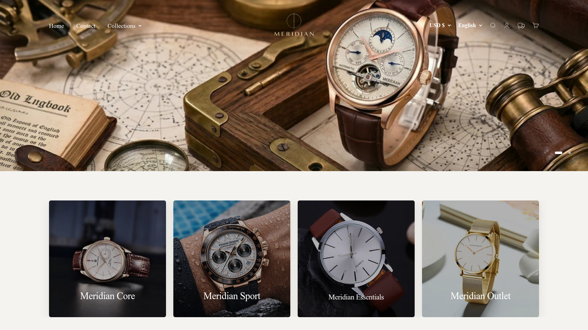 Meridian Watch Co. website preview